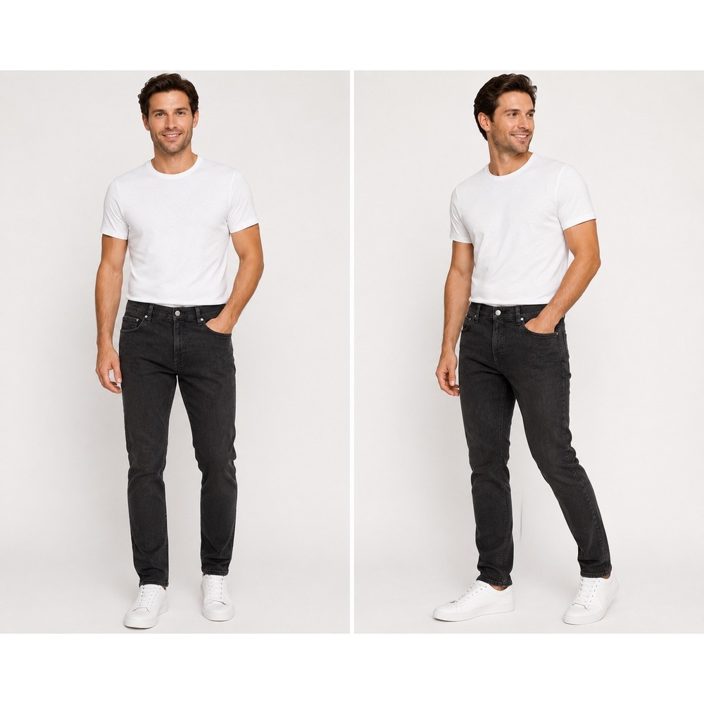 Michael Kors Mens Parker Slim Fit Jeans Washed Black Denim Pants 36x32